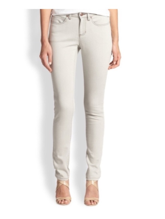 Eileen Fisher Denim - EILEEN FISHER LIGHT GRAY SKINNY JEANS 12 mid rise stretch minimalist casual